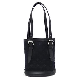 Sac à main Little Bucket en satin Monogram Louis Vuitton Noir