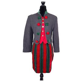 Moschino Cheap And Chic Moschino vintage 1990s completo natalizio grigio verde e rosso Rosso Verde Grigio