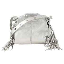Maje Bolsa de ombro de couro cinza Cinza