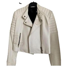 Increíble chaqueta de cuero Dior Blanco