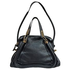 Bolsa de Ombro de Couro Paraty da Chloé Preto