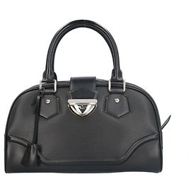 Louis Vuitton Bowling Montaigne GM Epi Handbag Black