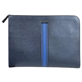 Pochette Saffiano Prada Bleu Bleu Marine