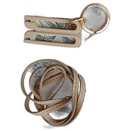 Victoria Beckham Dorian Metal Sand Keychain Beige