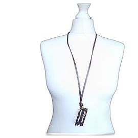 Victoria Beckham Dorian keychain dark brown metal and leather Dark brown