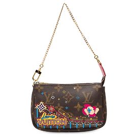 Mini Pochette Accessoires Vivienne Natale in Monogramma Marrone Louis Vuitton Marrone