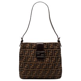 Fendi Brown Zucca Canvas Shoulder Bag Brown
