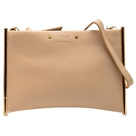 Clutch Roy Mini de Couro Marrom Chloé Marrom Bege