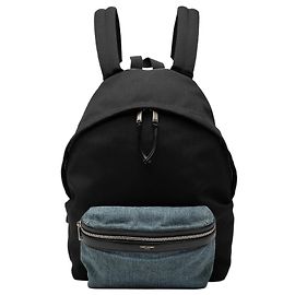 Zaino da caccia classico in nylon e denim nero Saint Laurent Nero
