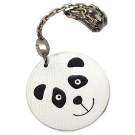 Hermès Hermes Noe Panda Animal Keychain Black White