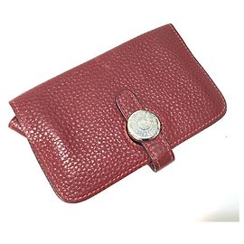 Monedero Dogon de Hermès en cuero Togo rojo Roja