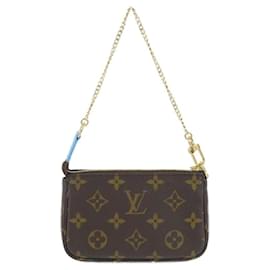 Louis Vuitton-Mini Pochette Acessórios Monograma Louis Vuitton-Marrom