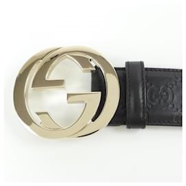 Gucci-Cinto preto padrão Gucci-Preto