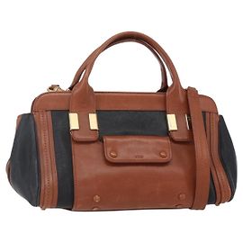 Chloé Bolsa de couro média Chloe Alice Marrom