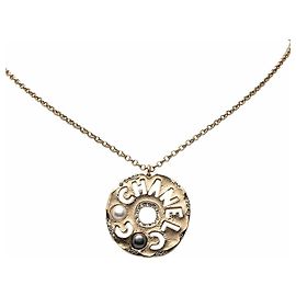 Collier Pendentif Chaîne Chanel Doré Métallisé