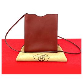 Bolsa de ombro Oménite em couro box da Hermès Vermelho
