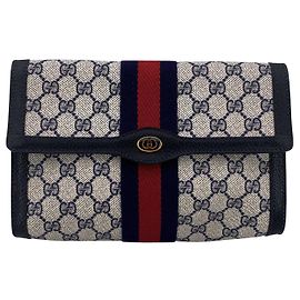 Borsa clutch in tessuto vintage Gucci Ophidia Blu