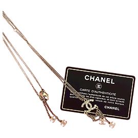 Collier en perles de faux de la marque Chanel Coco Doré Métallisé