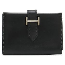 Hermès Béarn Box Calf Card Case Black