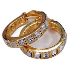 Yves Saint Laurent Vintage YSL Ohrringe Weiß Golden