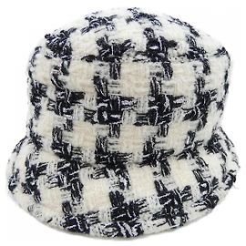 Cappello in misto lana Chanel Nero Argento Bianco