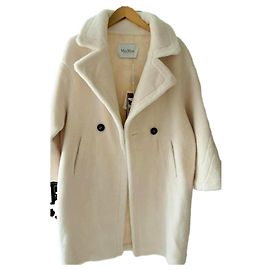 Max Mara Teddy Bear Wollmantel creme Roh