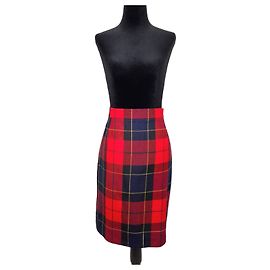 Escada short tartan skirt Red Multiple colors