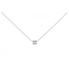 Autre Marque Colar de ouro branco Au585 e diamantes Prata