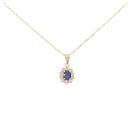 Autre Marque Collier en diamant saphir Au750 Doré