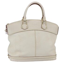 Bolsa de mão Louis Vuitton Suhali Lockit em couro PM Branco