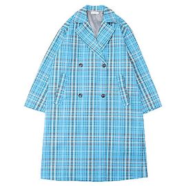 Autre Marque Maison Special Cotton Blend Coat Blue