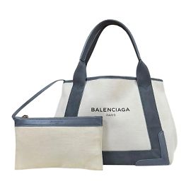 Sac Cabas Navy de Balenciaga Marron Blanc