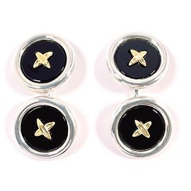 Tiffany & Co. Silver and Gold Cufflinks Black Silvery