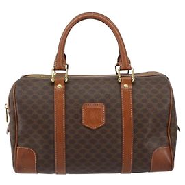 Céline Bolsa Boston Macadam Vintage Celine em lona Marrom