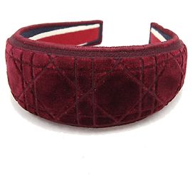 Christian Dior Tiara Dior Cannage em Veludo Bordeaux Bordeaux