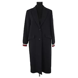 Bash Schwarzer Wollmantel Schwarz