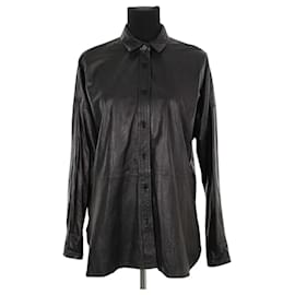 Zadig & Voltaire Camisa de couro preta Preto