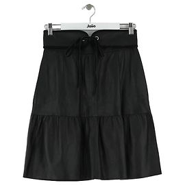 Saia Valentino de couro preta Preto