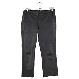 Zadig & Voltaire Black leather straight pants Black
