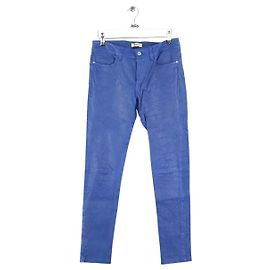 Zadig & Voltaire Blaue Leder-Slim-Hose Blau
