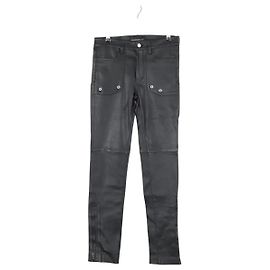 Zadig & Voltaire Black leather slim pants Black