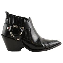 Zadig & Voltaire Black leather biker boots Black