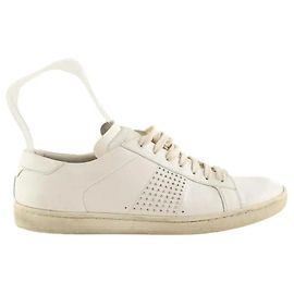 Saint Laurent Weiße Leder-Sneaker Weiß