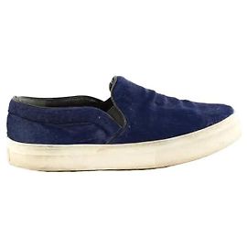 Céline Tênis de couro de vitela estilo pônei marinho Azul marinho