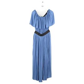 Barbara Bui Robe en soie bleue Bleu