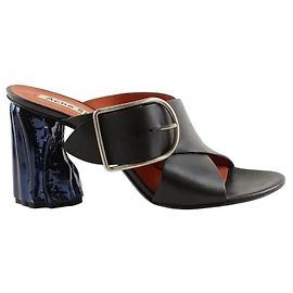 Acne Black leather mules Black