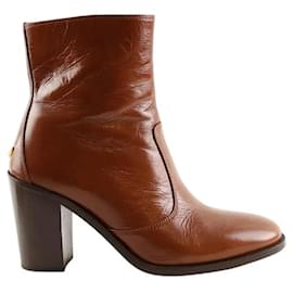 Zadig & Voltaire Botas de cuero charol camel Camello