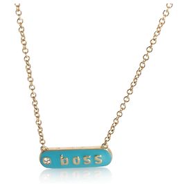 Autre Marque Pendente Boss in oro giallo, diamante e smalto blu Altro