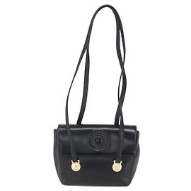 Borsa a Spalla Vintage in Pelle Versace Nero