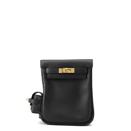 Hermès Kelly Jump Black Swift Leather Backpack Black